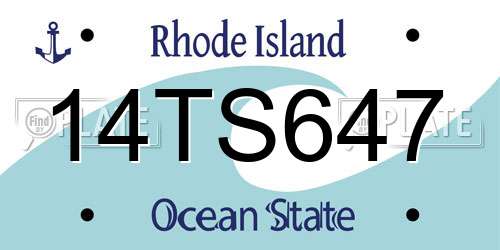 14TS647 Rhode Island License Plate
