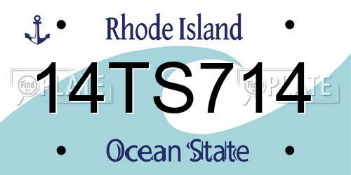 14TS714 Rhode Island License Plate