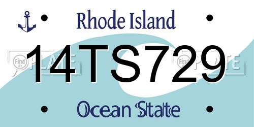 14TS729 Rhode Island License Plate