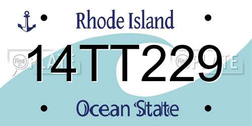 14TT229 Rhode Island License Plate