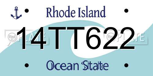 14TT622 Rhode Island License Plate
