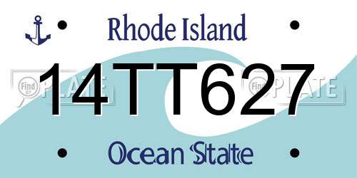 14TT627 Rhode Island License Plate