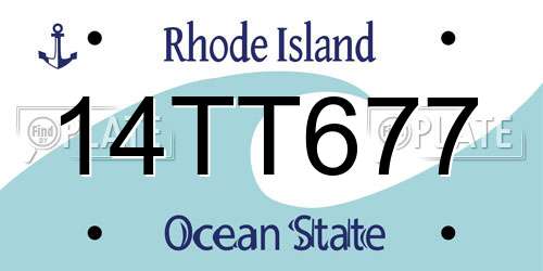 14TT677 Rhode Island License Plate