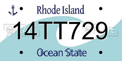 14TT729 Rhode Island License Plate