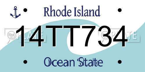 14TT734 Rhode Island License Plate