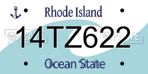 14TZ622 Rhode Island License Plate