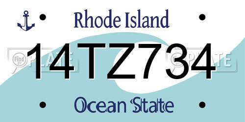 14TZ734 Rhode Island License Plate