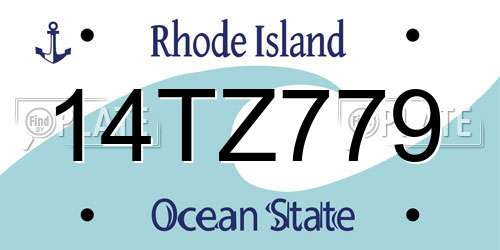14TZ779 Rhode Island License Plate
