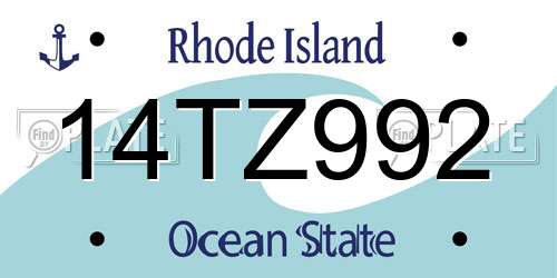 14TZ992 Rhode Island License Plate