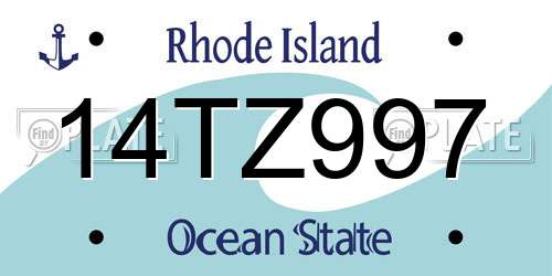 14TZ997 Rhode Island License Plate