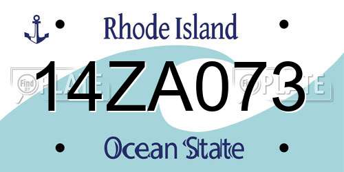 14ZA073 Rhode Island License Plate