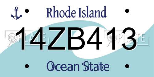 14ZB413 Rhode Island License Plate