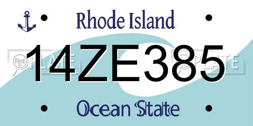 14ZE385 Rhode Island License Plate