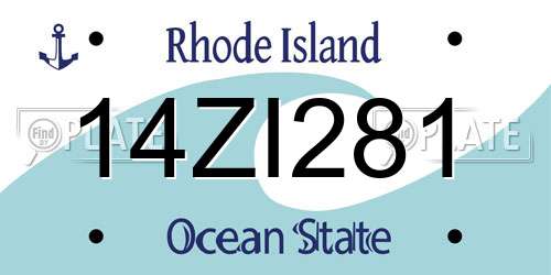 14ZI281 Rhode Island License Plate