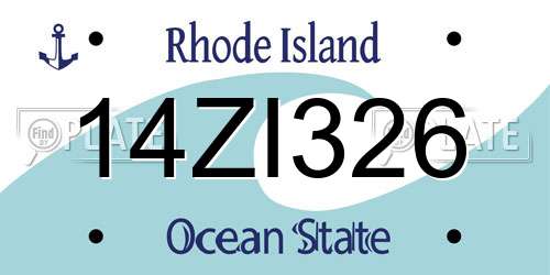 14ZI326 Rhode Island License Plate