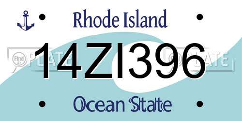 14ZI396 Rhode Island License Plate