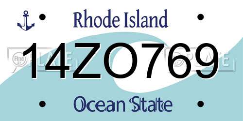14ZO769 Rhode Island License Plate