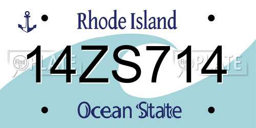 14ZS714 Rhode Island License Plate