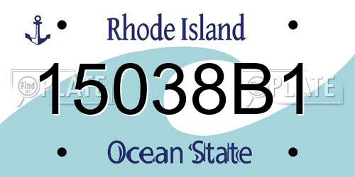 15038B1 Rhode Island License Plate