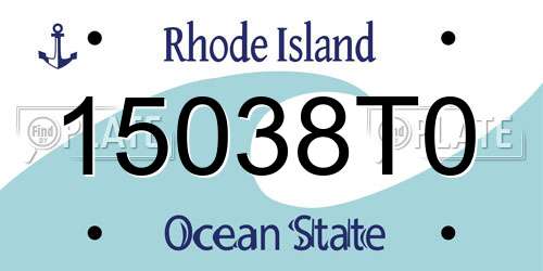 15038T0 Rhode Island License Plate