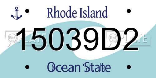 15039D2 Rhode Island License Plate