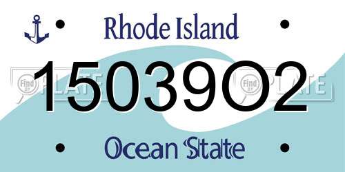 15039O2 Rhode Island License Plate