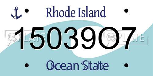 15039O7 Rhode Island License Plate