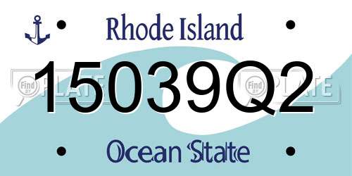 15039Q2 Rhode Island License Plate