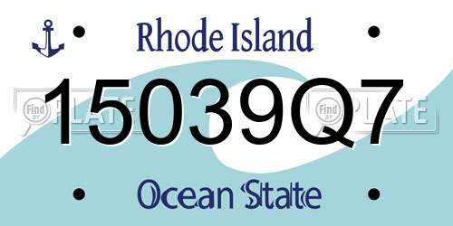 15039Q7 Rhode Island License Plate