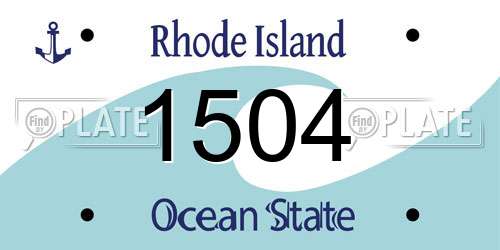 1504 Rhode Island License Plate