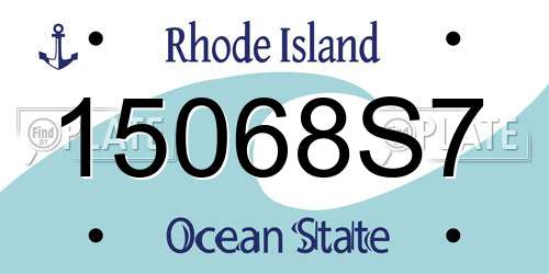 15068S7 Rhode Island License Plate