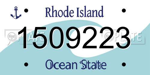 1509223 Rhode Island License Plate