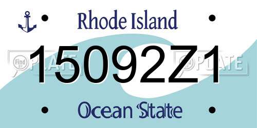 15092Z1 Rhode Island License Plate