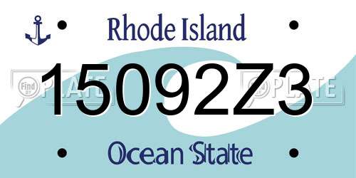15092Z3 Rhode Island License Plate