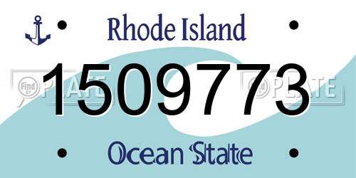1509773 Rhode Island License Plate