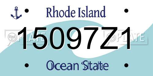 15097Z1 Rhode Island License Plate
