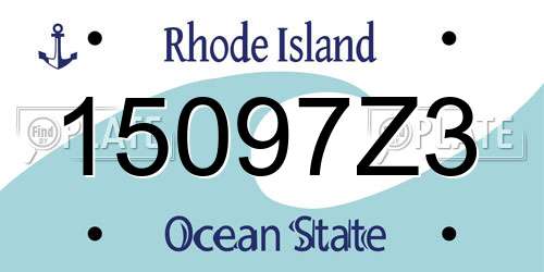 15097Z3 Rhode Island License Plate