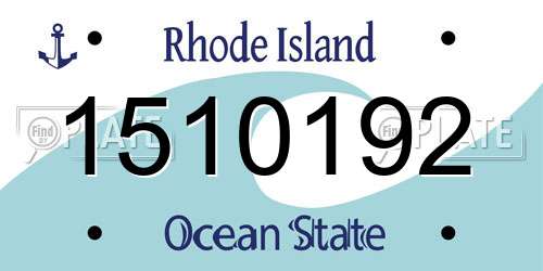 1510192 Rhode Island License Plate