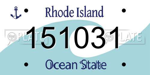 151031 Rhode Island License Plate