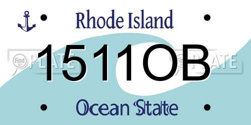 1511OB Rhode Island License Plate