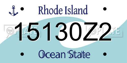 15130Z2 Rhode Island License Plate