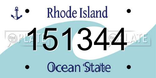 151344 Rhode Island License Plate