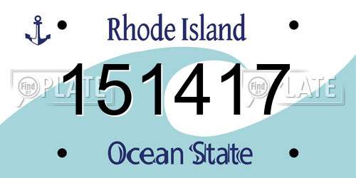 151417 Rhode Island License Plate