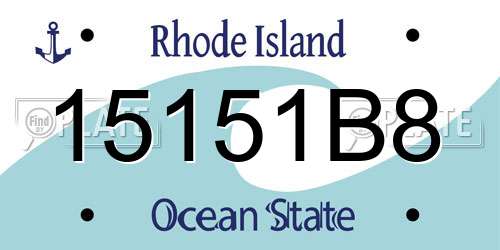 15151B8 Rhode Island License Plate