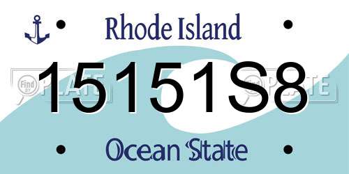 15151S8 Rhode Island License Plate