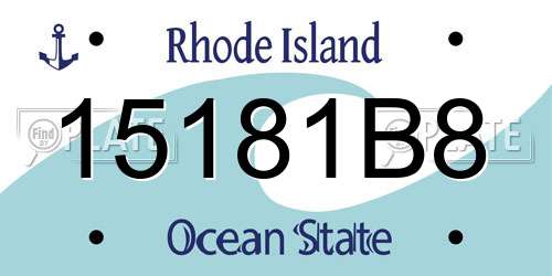 15181B8 Rhode Island License Plate