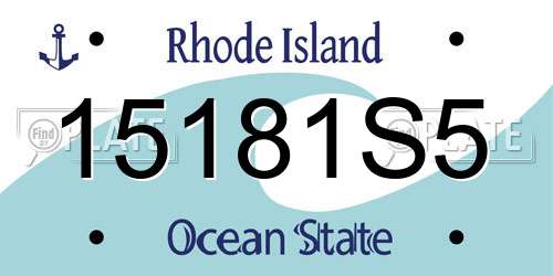 15181S5 Rhode Island License Plate