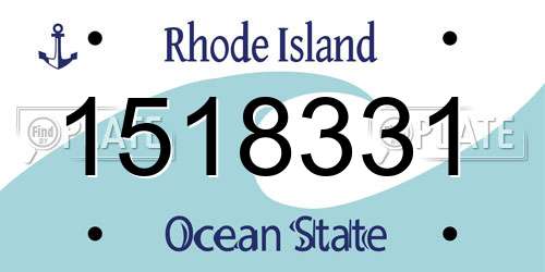 1518331 Rhode Island License Plate