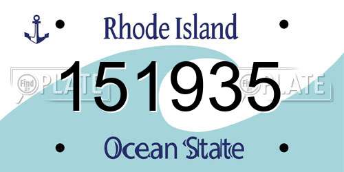 151935 Rhode Island License Plate