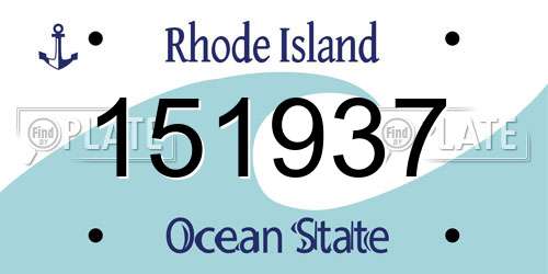 151937 Rhode Island License Plate